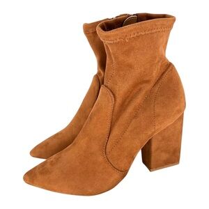 Express Tan Suede Ankle Booties | Size 7